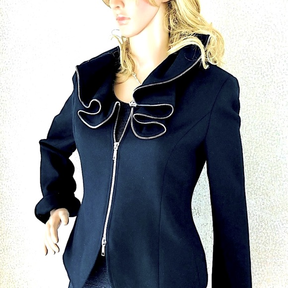 Lafayette 148 New York Jackets & Blazers - Lafayette 148 black wool jacket zipper accents 4
